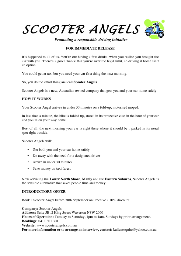 media release template